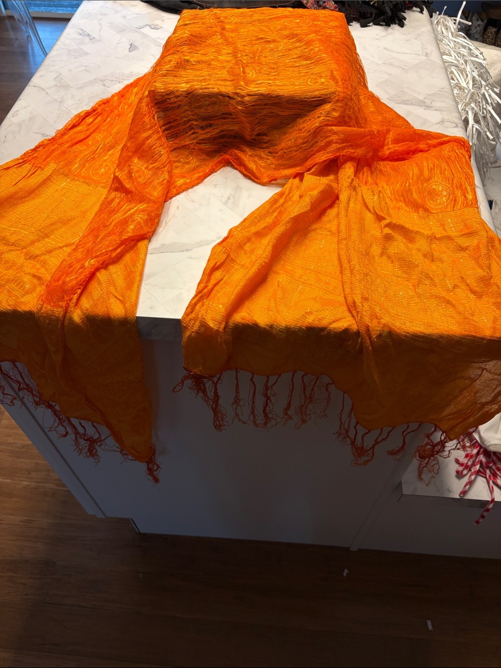 Vibrant Orange  Scarf/Shaw